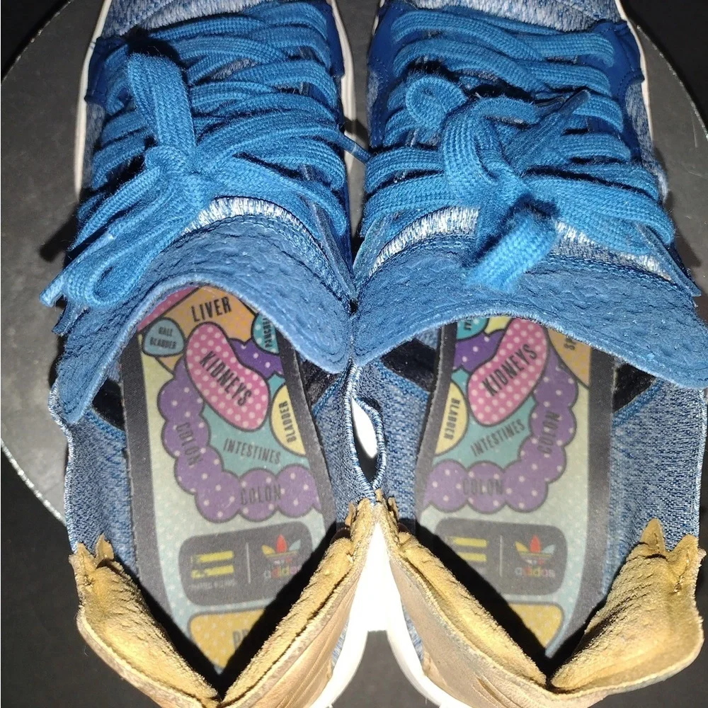 Adidas Blue and Brown Men's Sneakers size 10.5 pre owned Good condition